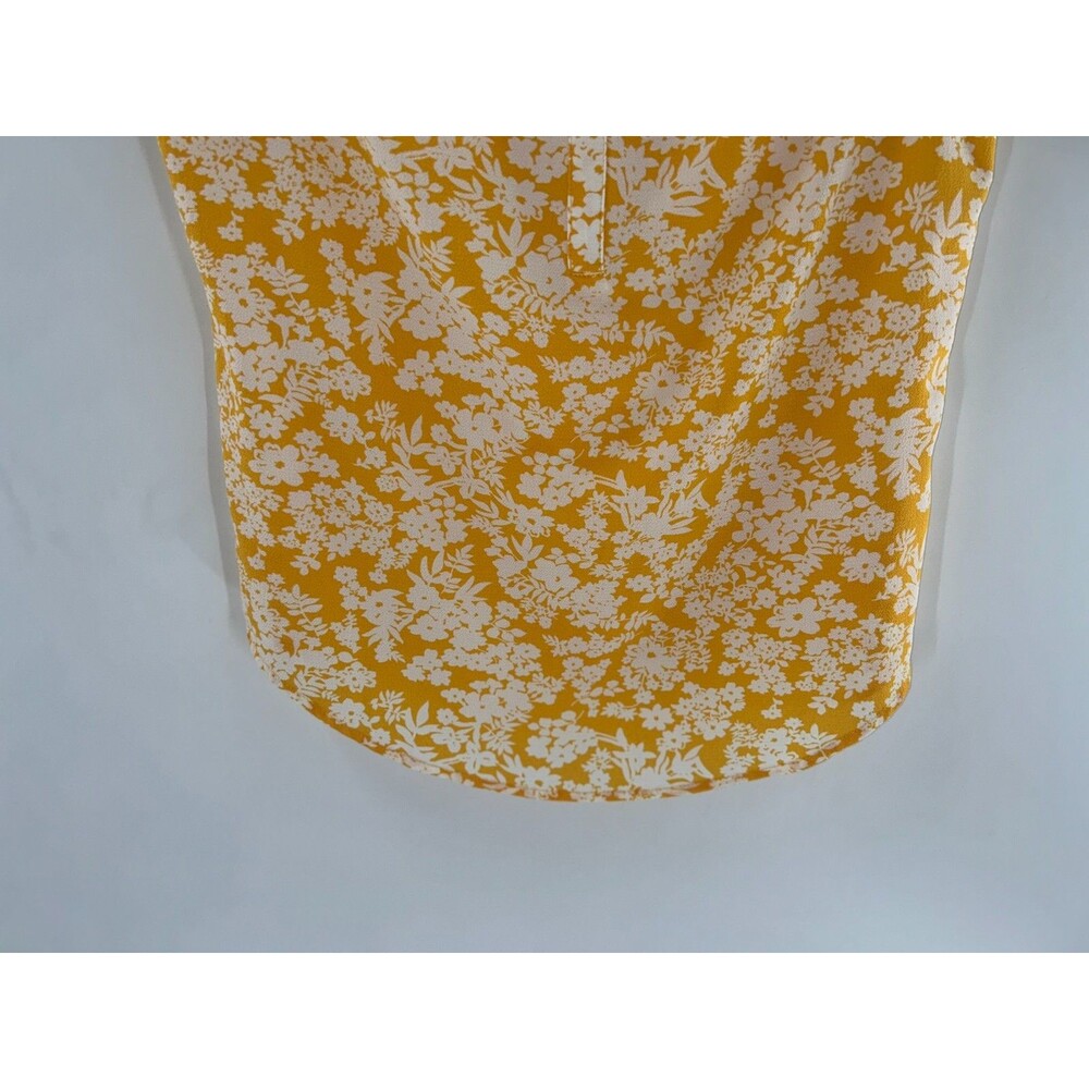 Women's Fun2fun Walden Yellow White Floral Cap Sleeve Top Size M - Picture 4 of 6